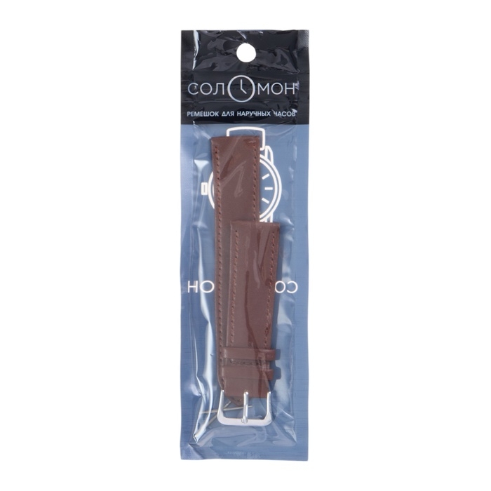 Ремешок для часов Ремешок для часов "Соломон", 20 мм, натуральная кожа, l-20 см, коричневый