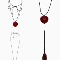 Чокер/кулон на шнурке &laquo;Сердечко&raquo;, кожа, трансформер, бордовый, 150 см