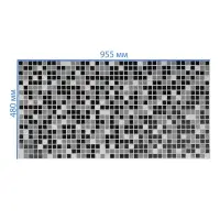 Панель стеновая ПВХ мозаика, 960&times;480 мм, цвет чёрный