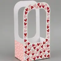 Коробка - переноска для цветов &laquo;С любовью&raquo;, 17&times;12&times;32 см