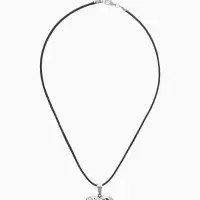 Кулон на шнурке &laquo;Для фото&raquo;, сердце с розой, цвет чернёное серебро на чёрном шнурке, 45 см