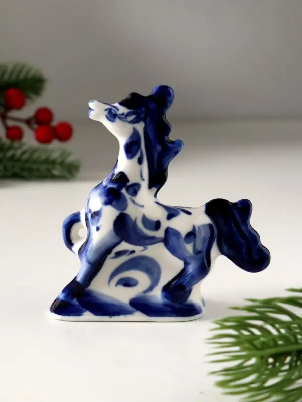 Сувенир Лошадь Оля , 8,5х8 см, гжель Сувенир Лошадь Оля , 8,5х8 см, гжель