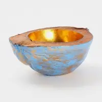 Чаша из кокоса, 22.5&times;25&times;10 см, сине-золотая