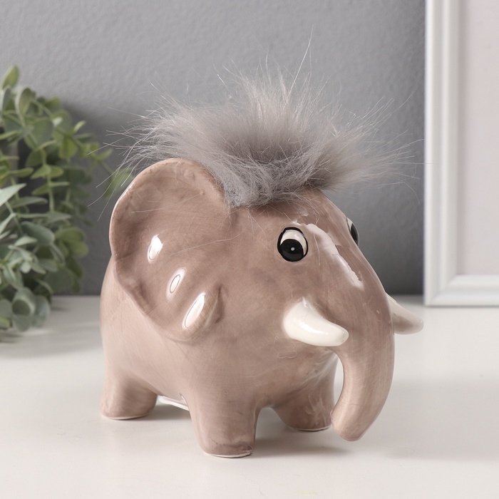 Копилка керамика Копилка керамика "Лохматый мамонтёнок" 11,5х14,9х12,1 см