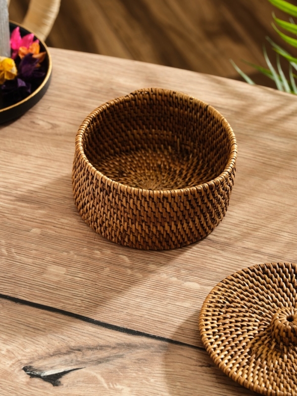 Корзинка плетеная ротанг, 12х12х8 см