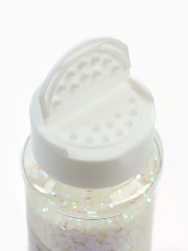 Конфетти &laquo;Шестиугольники&raquo; белые, голография, 0.1 см, 90 г