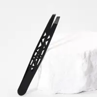 Пинцет &laquo;Геометрия&raquo;, скошенный, 9.5 см, чёрный