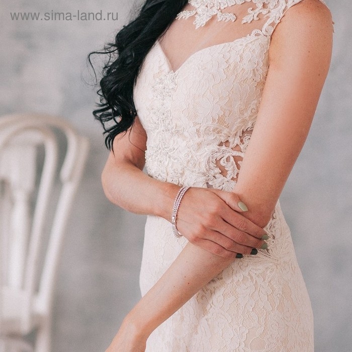 Браслет со стразами «Лёд» элегантность, 3 ряда, цвет белый в золоте, L=18 см Браслет со стразами «Лёд» элегантность, 3 ряда, цвет белый в золоте, L=18 см