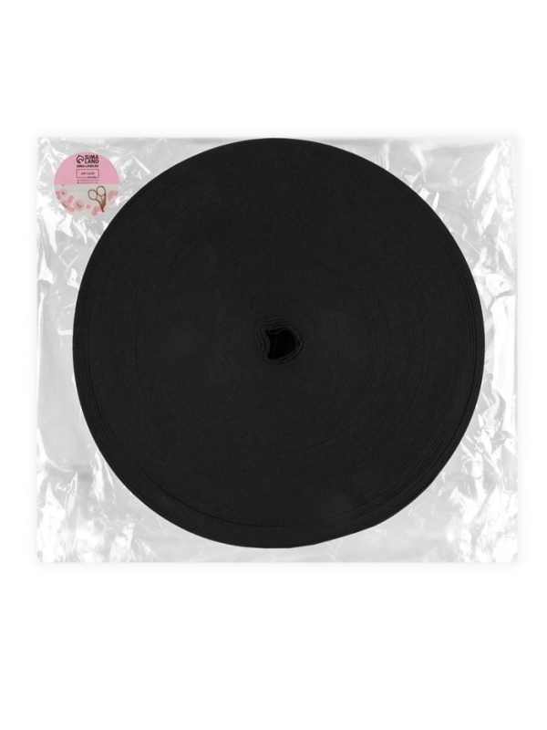 Резинка вязанная 50мм 40±2м чёрный АУ Резинка вязанная 50мм 40±2м чёрный АУ