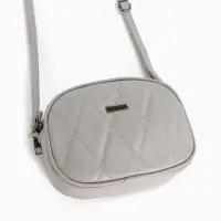 Сумка женская кросс-боди на молнии, 19&times;7&times;15 см, со стёжкой, серая