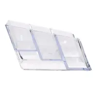 Подставка для визиток, прозрачная, 3 отделения