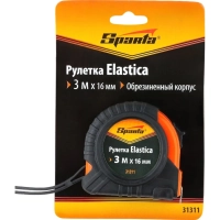Рулетка SPARTA Elastica 3мх16мм, обрезин.корпус (31311)