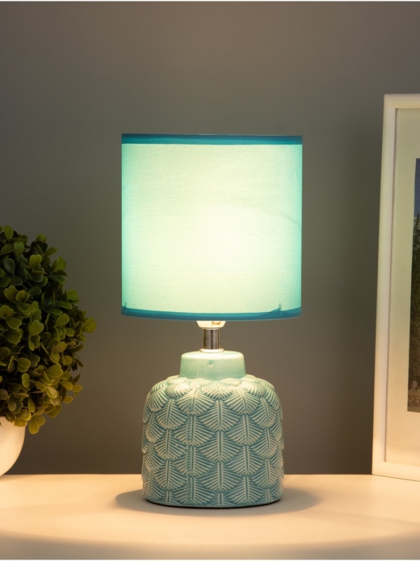 Лампа настольная Лампа настольная "Исида" 1х40Вт Е14 голубой 14х14х28см