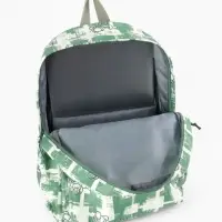Рюкзак школьный на молнии, с карманами, с принтом, размер 28.5&times;12&times;41 см, зелёный