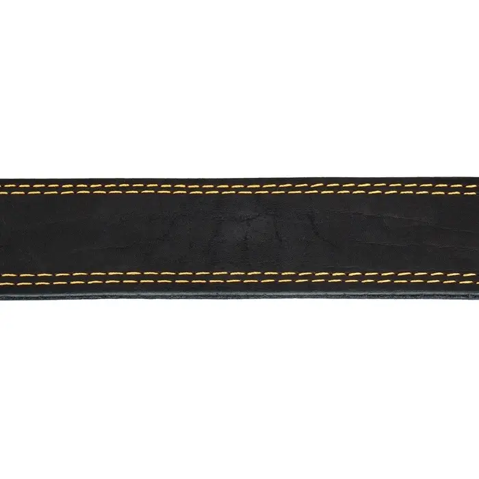 Ошейник двухслойный, 85&times;4.5 см, ОШ 50-70 см, кожа, чёрный