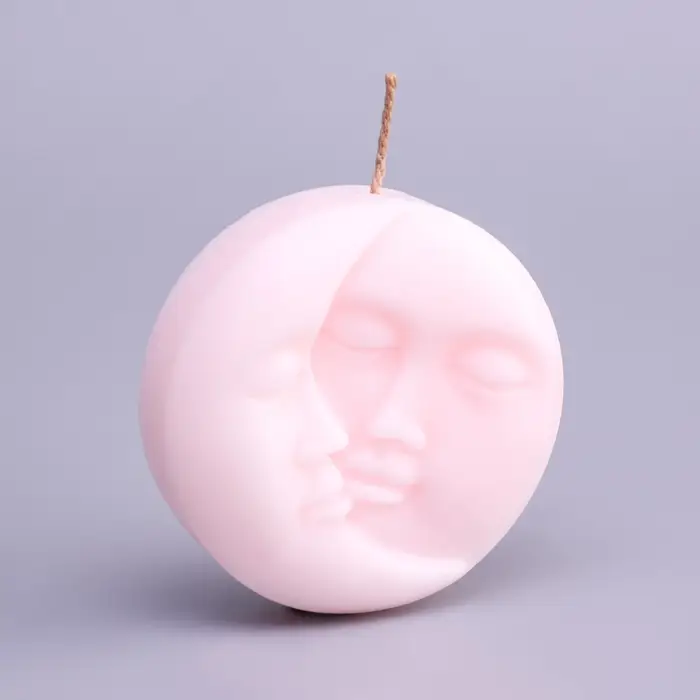 Свеча фигурная "Солнце и луна", 6х2,5 см, розовая