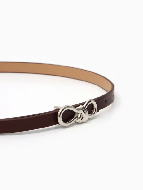 Ремень женский &laquo;Бант&raquo;, серебристая пряжка, 1.5&times;110 см, гвоздик, коричневый