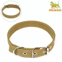 Брезентовый ошейник, 58&times;2.5 см, двухслойный, цвет песочный