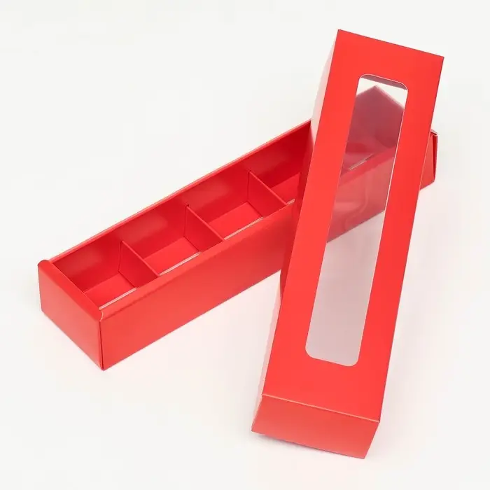 Коробка для 5 конфет, красный, 22×5.5×3.5 см Коробка для 5 конфет, красный, 22×5.5×3.5 см