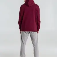 Толстовка с капюшоном унисекс Hoodie, бордовая, размер XS