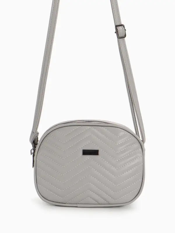 Сумка женская кросс-боди на молнии, 19&times;7&times;15 см, серая