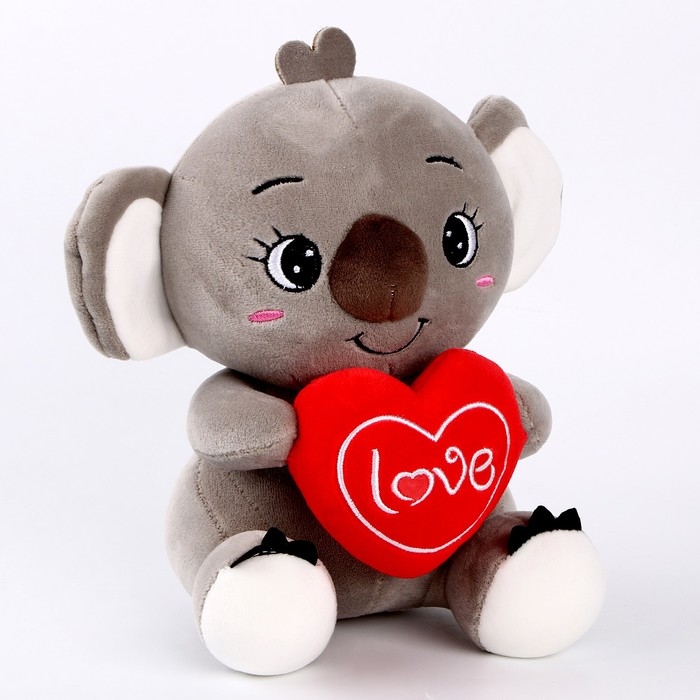 Мягкая игрушка «Коала» с сердцем, 22 см, цвет серый Мягкая игрушка «Коала» с сердцем, 22 см, цвет серый