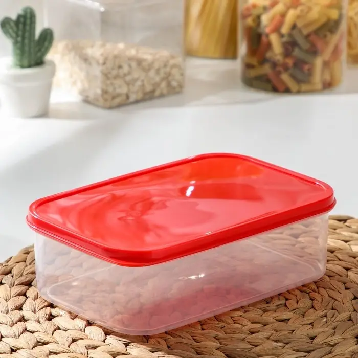 Контейнер пищевой Доляна, 1,2 л, цвет красный Контейнер пищевой Доляна, 1,2 л, цвет красный