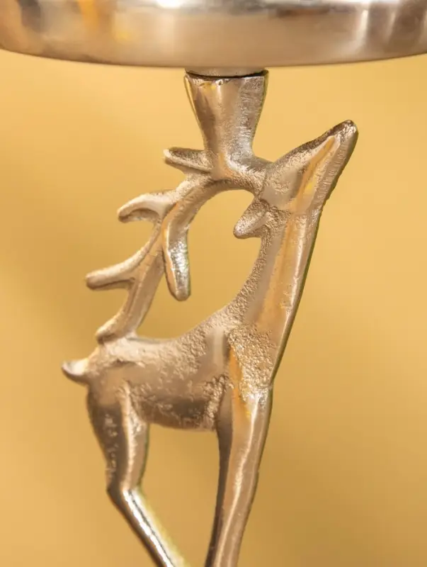 Подсвечник  Подсвечник "Олененок" 10х10х17 см, алюминий, серебряный