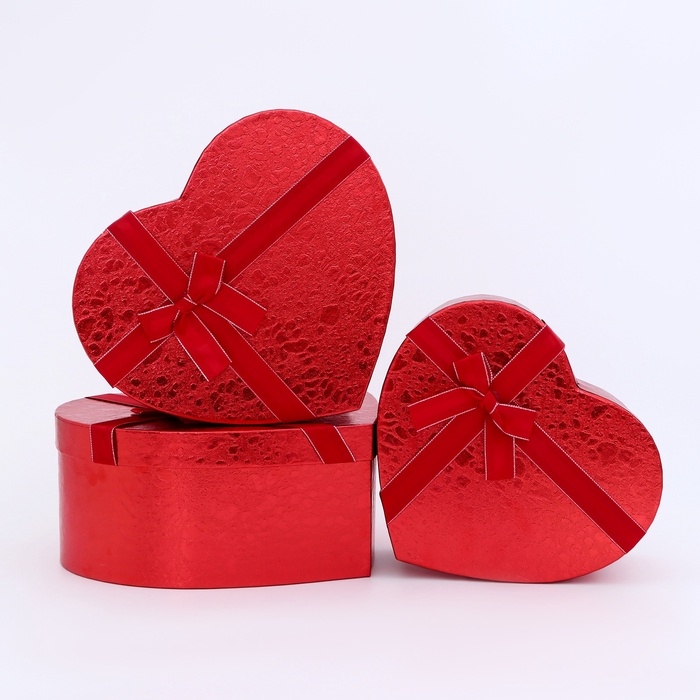 Набор коробок 3 в 1 сердца 31 х 27 х 13,3; 28 х 25 х 11,7; 26 х 23 х 10,3 см