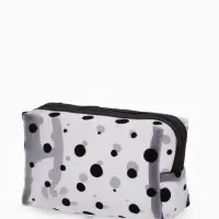 Косметичка дор Горох, сетка 18*7,5*10, отд на молнии, белый Косметичка дор Горох, сетка 18*7,5*10, отд на молнии, белый