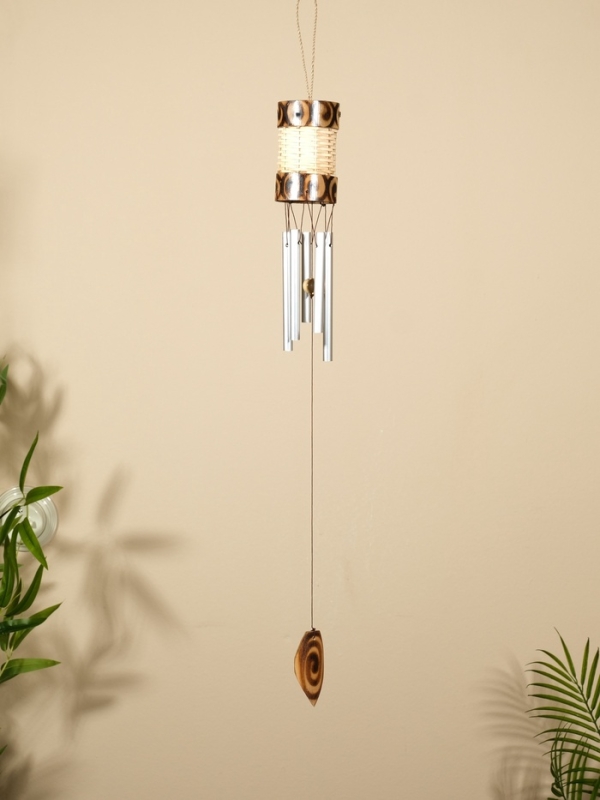 Музыка ветра "Цилиндр" дерево, алюминий 6х6х70 см