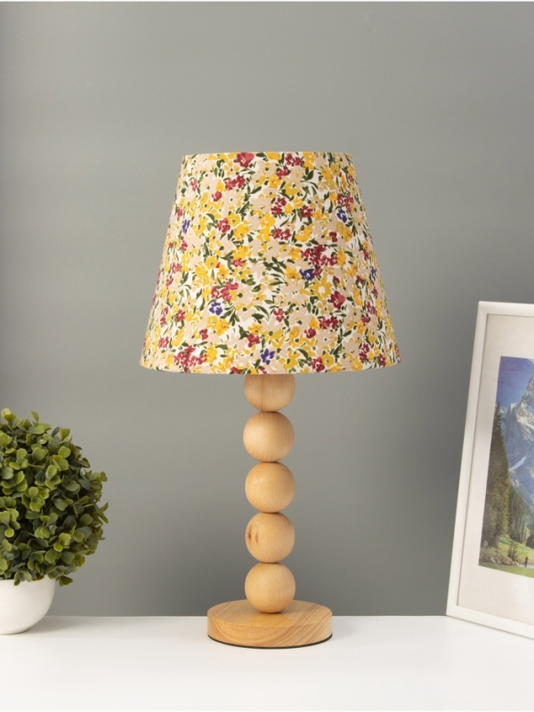 Настольная лампа ЭКО Настольная лампа ЭКО "Бусины" 1х40Вт Е27 светлое дерево 25х25х43см