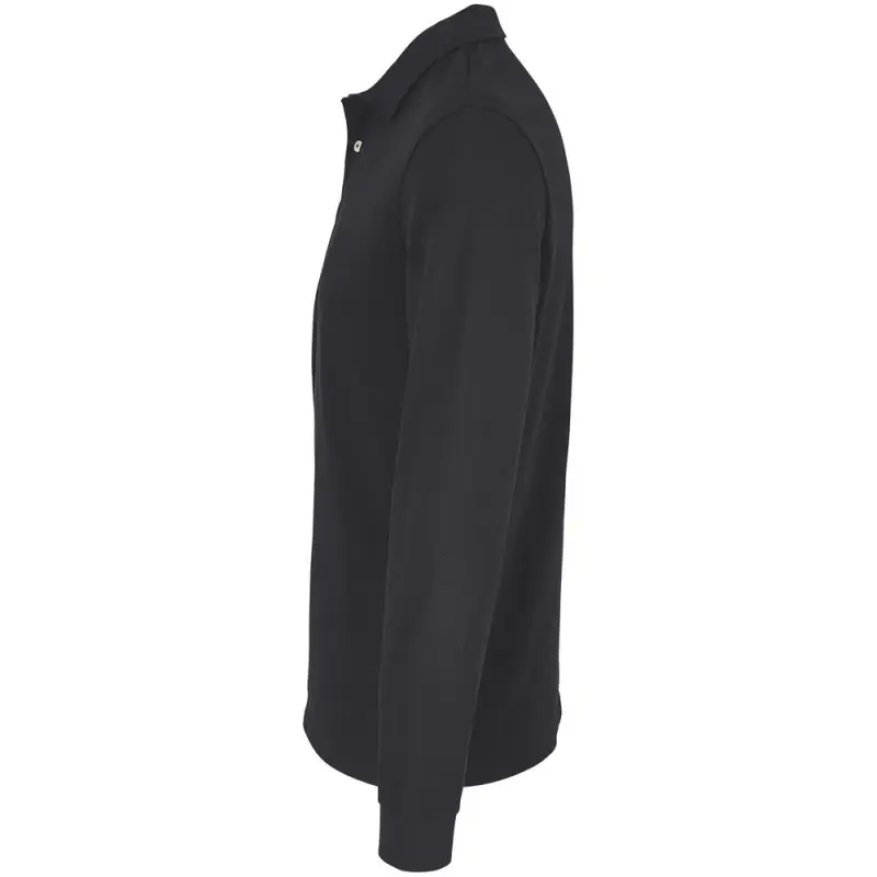 Рубашка поло унисекс с длинным рукавом Pacific LSL, черная, размер XS