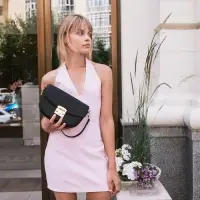 Сумка женская мессенджер TEXTURA на клапане, 23&times;6&times;15 см, чёрная