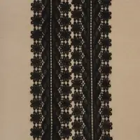 Кружево гипюровое, 80 мм, 6.8&plusmn;0.5 м, цвет чёрный