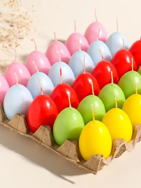 Свеча пасхальная "Яичко" 64 гр (набор 30 шт), ассорти цветов