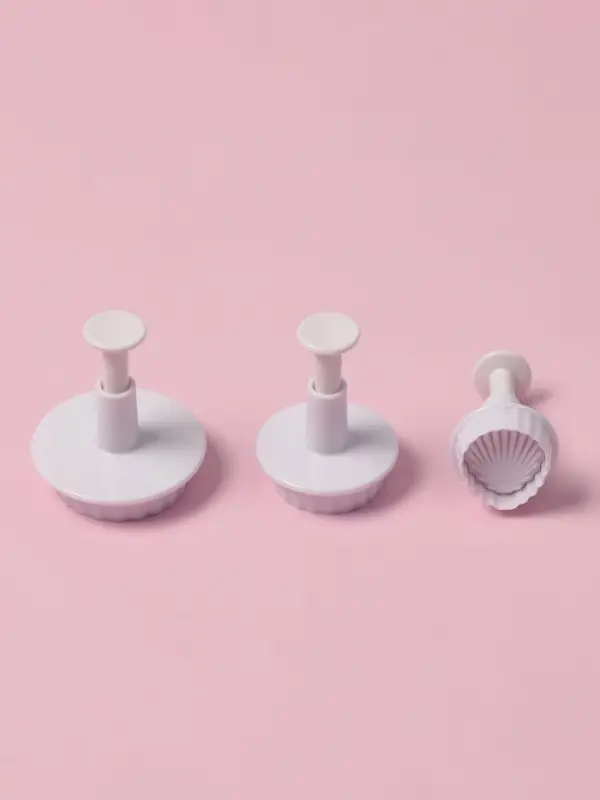 Плунжеры кондитерские Доляна &laquo;Морские ракушки&raquo;, набор 3 шт., d=2.8/3.6/4.5 см, h=5 см, пластик, белые