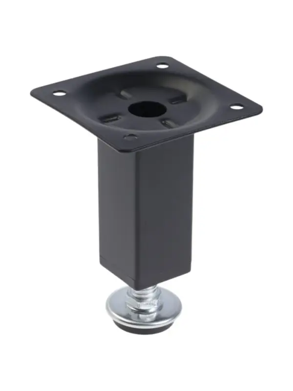 Опора квадратная OKV001BL ТУНДРА, d=25&times;25 мм, H=80 мм, чёрная