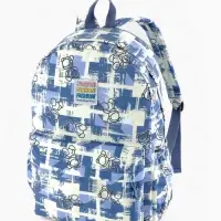 Рюкзак школьный на молнии, с карманами, с принтом, размер 28.5&times;12&times;41 см, синий