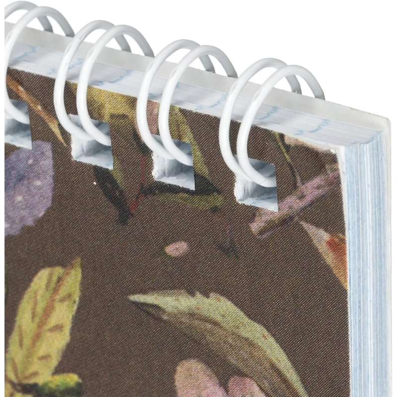 Блокнот Принты А6 60л, клетка, обл. мел. картон, спираль,Цветы