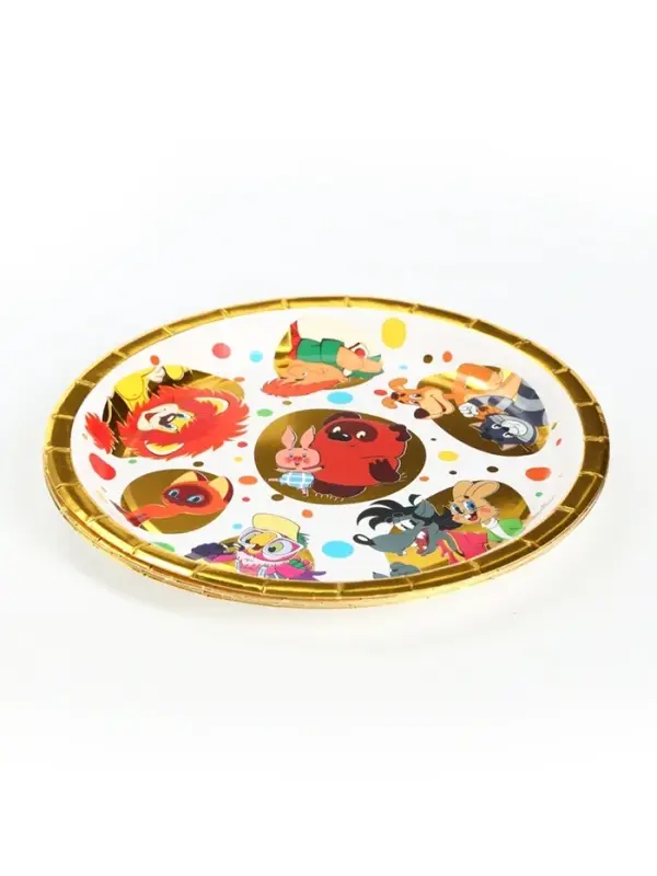 Тарелка одноразовая бумажная с тиснением, 18 см, Союзмультфильм Тарелка одноразовая бумажная с тиснением, 18 см, Союзмультфильм