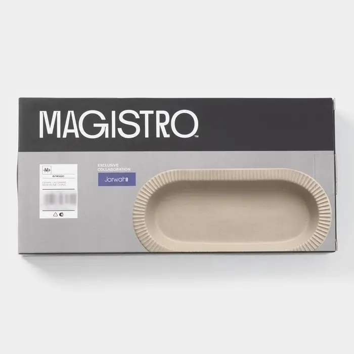 Блюдо Magistro Jarwah Lausanne, 32&times;15.5 см, фарфор, бежевое