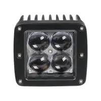 Фара светодиодная квадратная, 4 LED линза 4D, 12W, (82х75х75) 12/24V