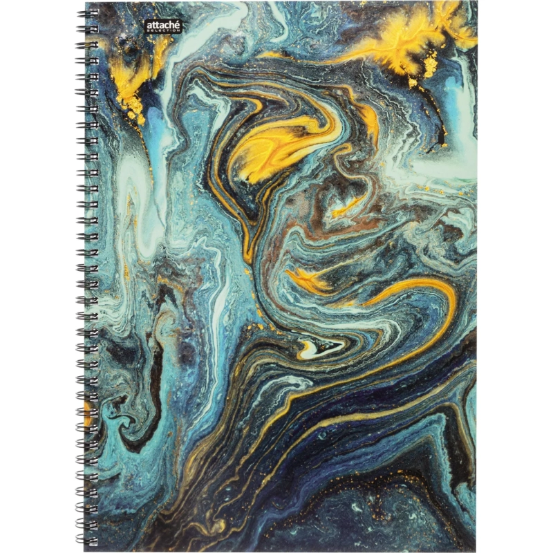 Бизнес-тетрадь А4,96л,кл,греб,ламин.обл. Attache Selection FluidБирюзовый