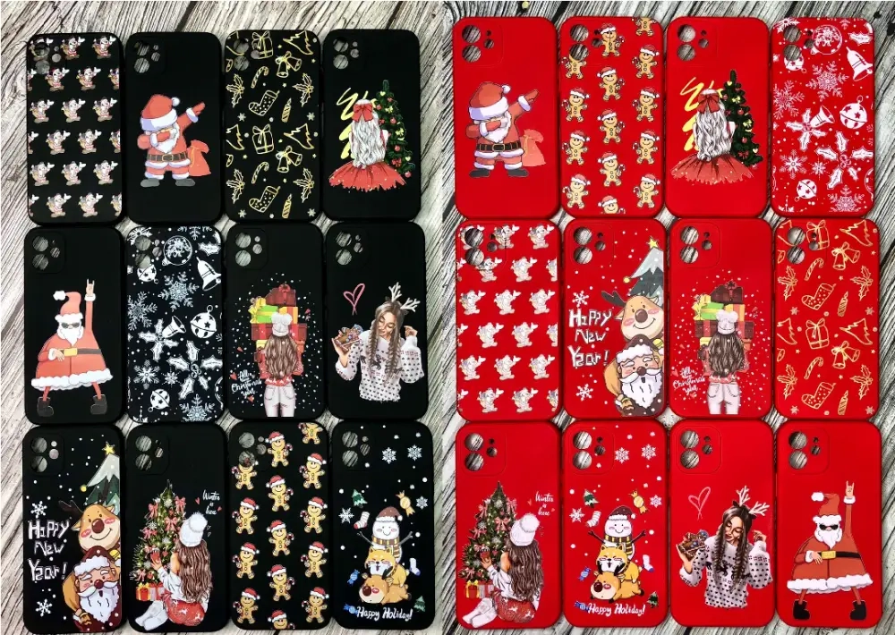 Чехол iPh 12 Silicone WS с принтами Новый год Чехол iPh 12 Silicone WS с принтами Новый год