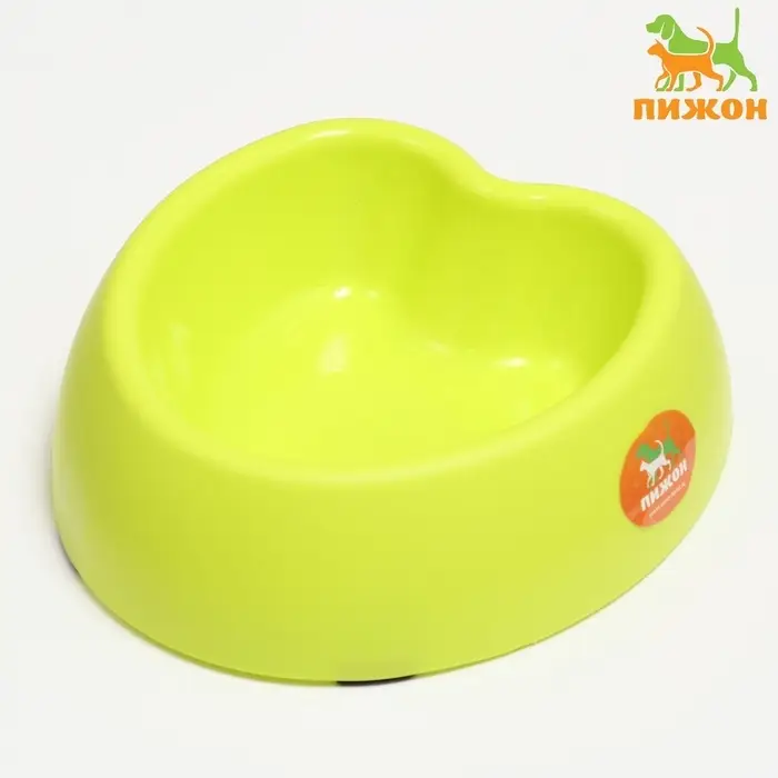 Миска &laquo;Сердце&raquo;, 400 мл, 26.5&times;25&times;8 см, пластик, зелёная