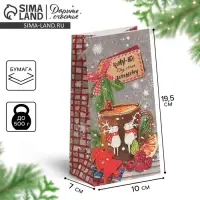 Пакет подарочный без ручек новогодний &laquo;Кому‒то ну очень хорошему&raquo;, 10&times;19.5&times;7 см