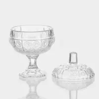 Сахарница, h=16.5 см, на ножке, стекло