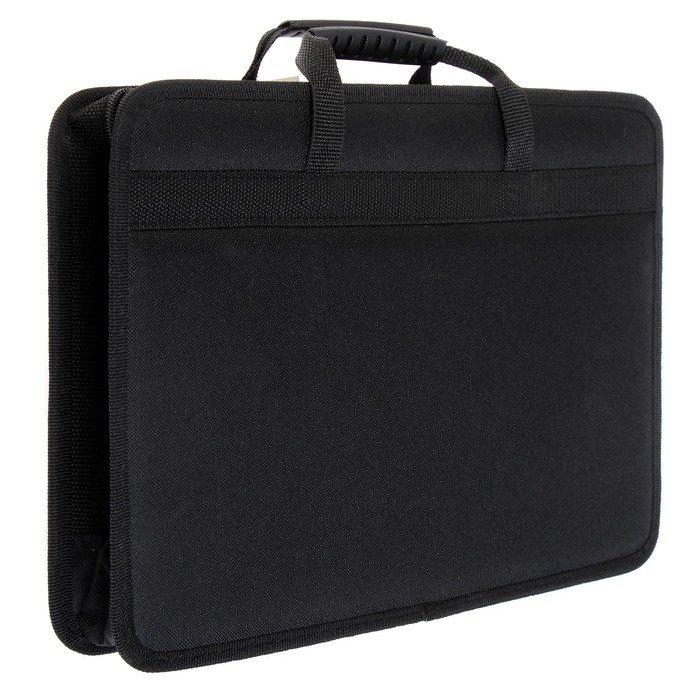 Папка с ручками текстильная, А4, 365 х 260 х 50 мм, 1С13 Папка с ручками текстильная, А4, 365 х 260 х 50 мм, 1С13 "Луга", каркасная, чёрная