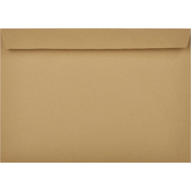 Конверт С4&nbsp; из крафт бум. 90 г/м2 с силиконовой лентой, 25 шт/уп